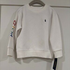 Polo by Ralph Lauren Kids White Sweatshirt with Multicolor Logo Size 3